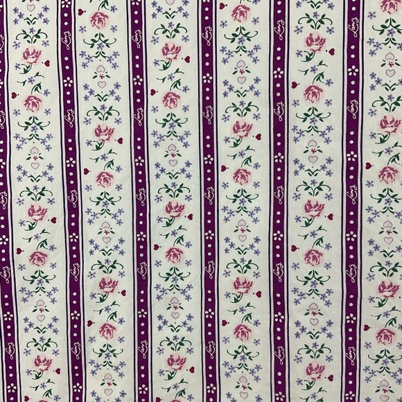 Vintage Lanz of Salzburg floral rose heart country cottage flat sheet 91” x 62” - Picture 1 of 5